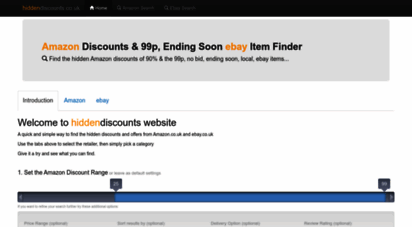 hiddendiscounts.co.uk - amazon discount finder - hiddendiscount.co.uk