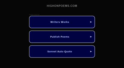highonpoems.com - high on poems - a premium platform for poets and poetry.