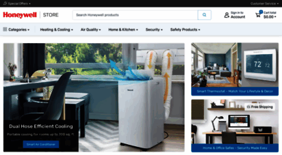honeywellstore.com - honeywell store featuring home consumer products including thermostats and filters