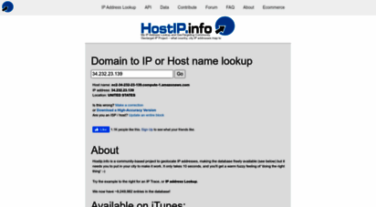 hostip.info - ip address lookup hostip.info