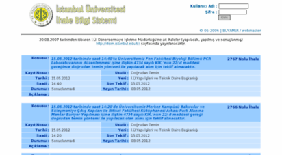 ihale.iu.edu.tr - iü ihale bilgi sistemi