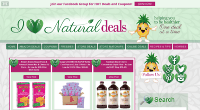 iheartnaturaldeals.com - natural and organic coupons and deals - i heart natural deals
