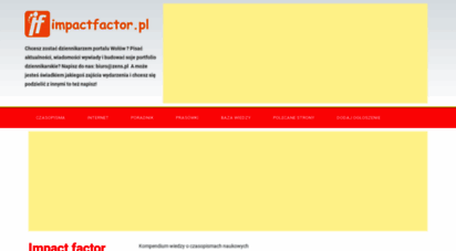 impactfactor.pl - mnisw czasopisma punktowane, impact factor, ranking, wyszukiwarka, lista filadelfijska, skrt, kategorie thomson reuters