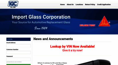 importglasscorp.com