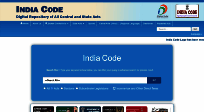 indiacode.nic.in - india code: home