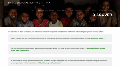 indiantribalheritage.org - tribal cultural heritage in india foundation  showcasing new initiatives in education
