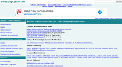 indiastudycenter.com - indian schools, colleges & universities admissions & syllabus
