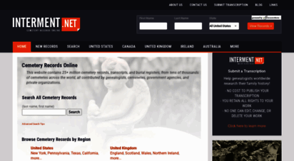 interment.net - cemetery records online - interment.net