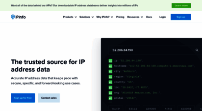 ipinfo.io - comprehensive ip address data, ip geolocation api and database - ipinfo.io
