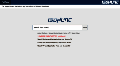 isohunt.app - isohunt - bittorrent & p2p torrent search engine