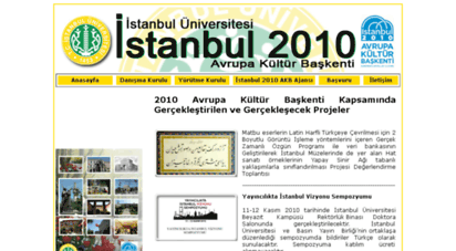 istanbul2010.istanbul.edu.tr - istanbul 2010 avrupa kültür başkenti