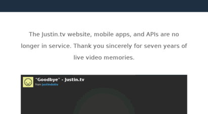 ja.justin.tv - goodbye from justin.tv