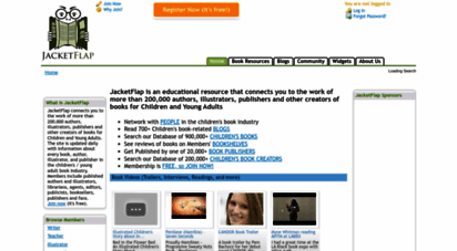 jacketflap.com - jacketflap.com - children´s books, teen books, writers, authors, illustrators, librarians, agents, editors, publicists, publishers, and blogs