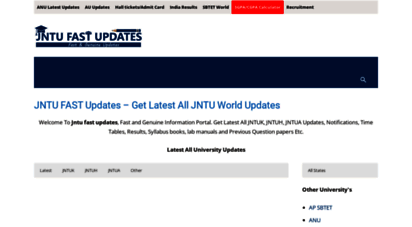 jntufastupdates.com - jntu fast updates - get latest all jntu world updates, notifications,results
