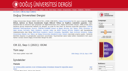 journal.dogus.edu.tr - doğuş üniversitesi dergisi