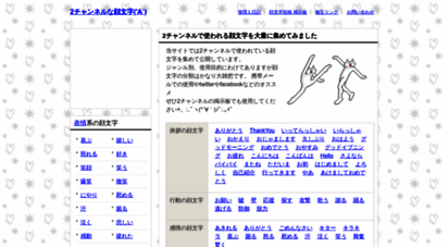 kaomoji2ch.jp - 2チャンネルな顔文字´a` 2chで使われている顔文字を集めてみました