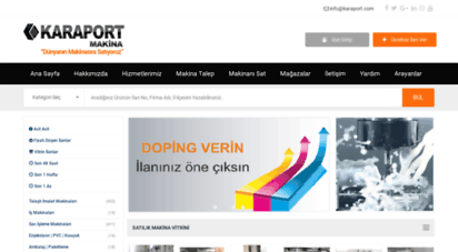 karaport.com - ikinci el ve yeni satılık makina alım satım ilan portalı  www.karaport.com