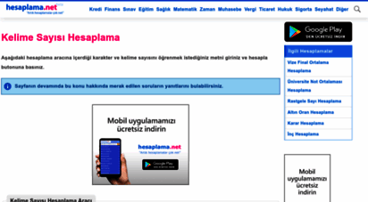 similar web sites like kelime-sayisi.hesaplama.net