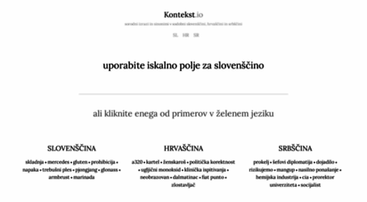 kontekst.io - kontekst.io  iskalnik kontekstno podobnih besed v slovenščini, hrvaščini in srbščini