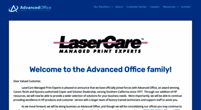 lasercare.com - nationwide managed print services, mfp, copier, repair, hp, xerox