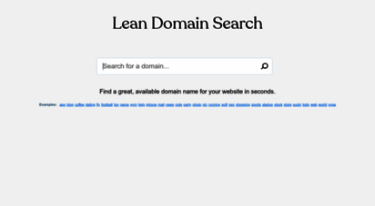 leandomainsearch.com - lean domain search - find a great available domain name for your website in seconds
