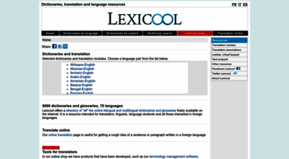 lexicool.com - lexicool  dictionaries, translation and language resources