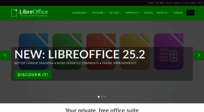 libreoffice.org - home  libreoffice - free office suite - based on openoffice - compatible with microsoft