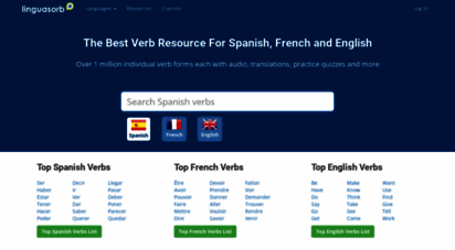linguasorb.com - verb conjugations for spanish, english and french - linguasorb