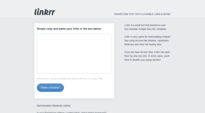 linkrr.com - text to links rapidshare, turbobit, filefactory... - linkrr