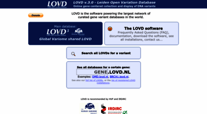lovd.nl - lovd - an open source dna variation database system