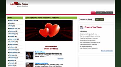 lovelifepoems.net - love life poems - upbeat and positive love poems