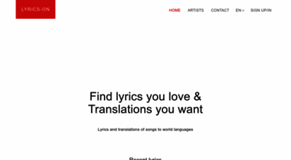 lyrics-on.net - lyrics and translations of songs to world languages  lyrics-on