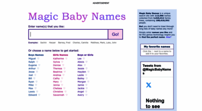 magicbabynames.com - magic baby names - quickly find a baby name you love!