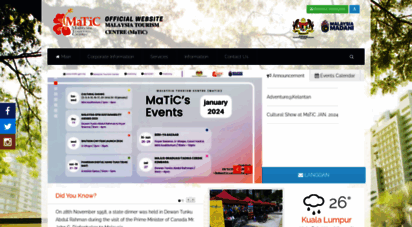 matic.gov.my - laman web rasmi pusat pelancongan malaysia matic - utama