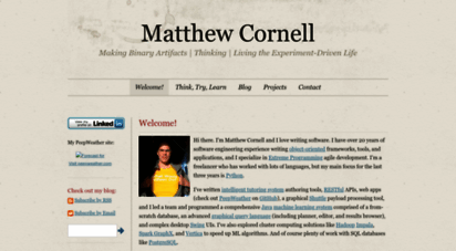 matthewcornell.org - welcome! - matthew cornell. think, try, learn