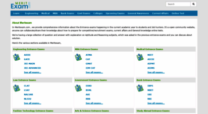 meritexam.com - entrance, competitive exams, current affairs, online tests - meritexam