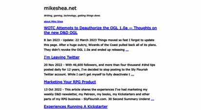 mikeshea.net - mikeshea.net: writing, gaming, digital publishing, getting things done, web technology, pens