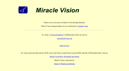 miraclevision.com - miracle vision home page