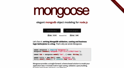 mongoosejs.com - mongoose odm v5.10.0