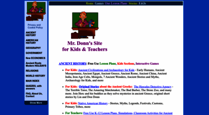 mrdonn.org - mrdonn.org k-12 social studies and social sciences for kids and teachers - games, activities, learning modules, lesson plans, powerpoints and more - free lesson plans activities games powerpoints handouts - for kids and teachers