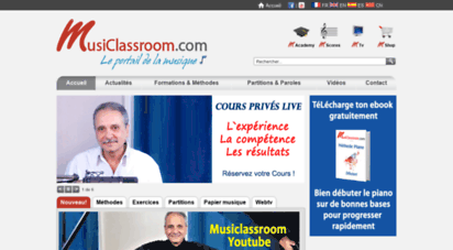 musiclassroom.com - musiclassroom - cours de musique gratuits en ligne pour apprendre la musique par le téléchargement de partitions et de méthodes musicales gratuites.