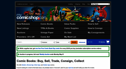 mycomicshop.com - comic books: buy, sell, trade, consign, collect  mycomicshop.com