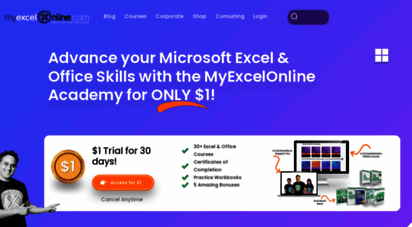 myexcelonline.com - excel online video courses - myexcelonline.com  free microsoft excel tutorials