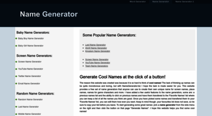 namegenerator.biz - name generator - cool name ideas at the click of a button!