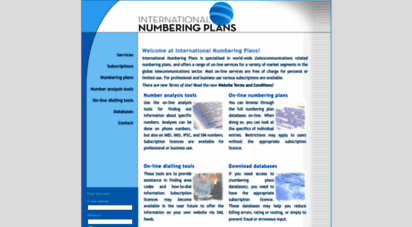 numberingplans.com - international numbering plans, © 2001-2020