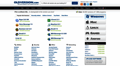 oldversion.com - old versions of windows, mac and linux software, apps & abandonware games - download at oldversion.com
