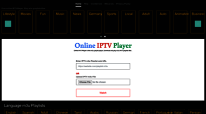 onlineiptvplayer.com - free online iptv player. download and play iptv m3u playlists files.