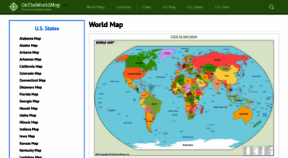 ontheworldmap.com - world maps  maps of all countries, cities and regions of the world