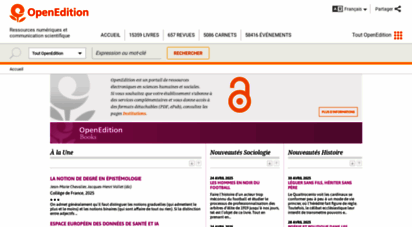 openedition.org - openedition: four platforms for electronic resources in the humanities and social sciences: openedition books, openedition journals, hypotheses, calenda