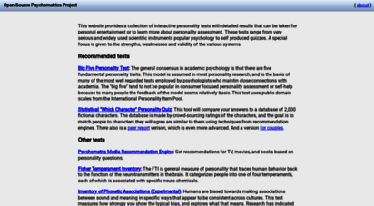 similar web sites like openpsychometrics.org